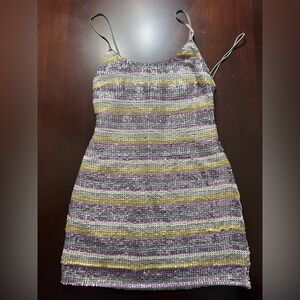 Alice + Olivia Multicolor Sequin Mini Dress Sz 0